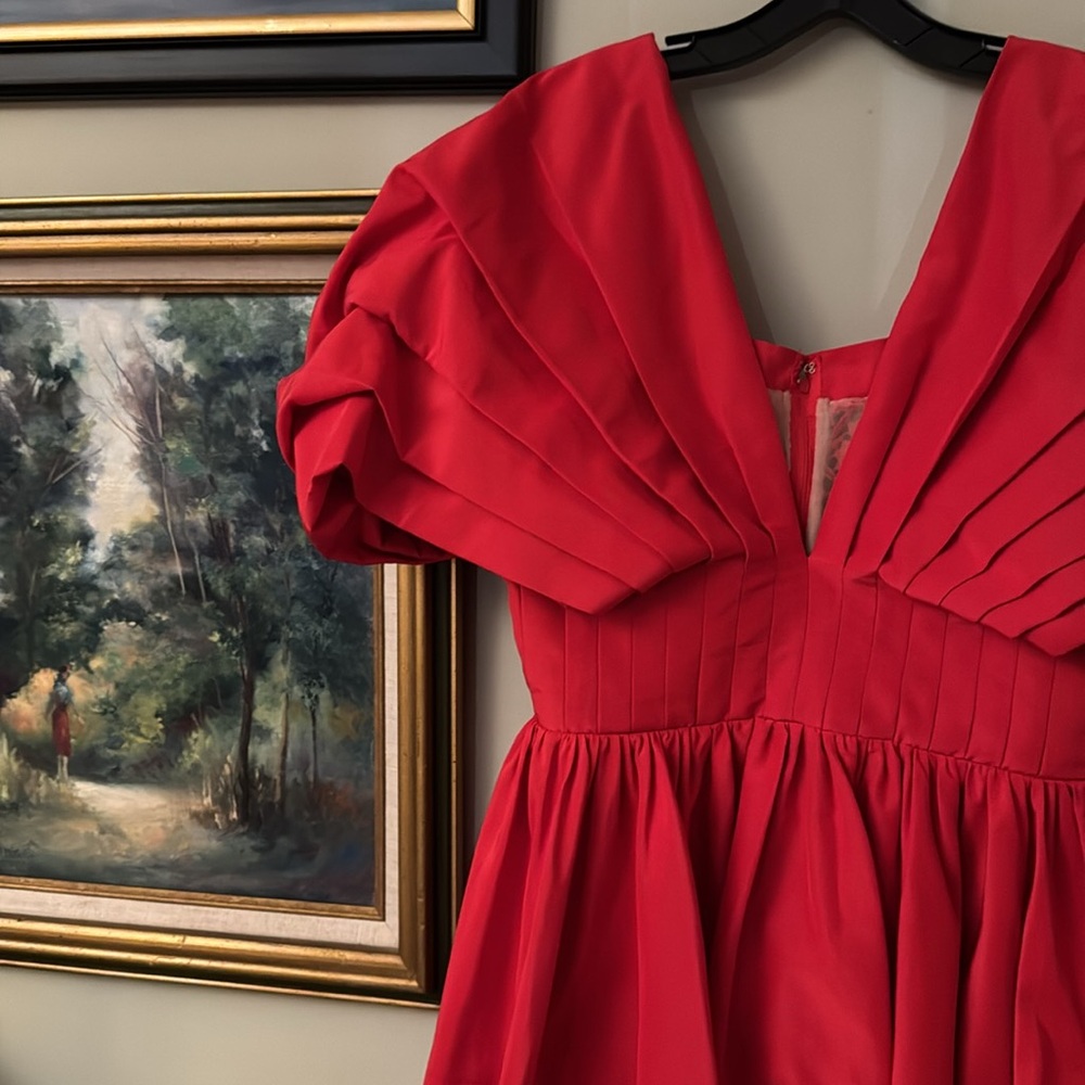 ALEXANDER MCQUEEN Cocoon Gown Dress In Valentine Red Size 8/10  M L Large 44 - Picture 6 of 16